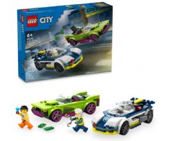 LEGO CITY - LA POURSUITE ENTRE LA VOITURE DE POLICE ET LA VOITURE PUISSANTE #60415 (0124)